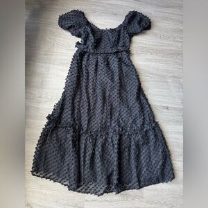 Lulu's Black Textured Maxi Dress
